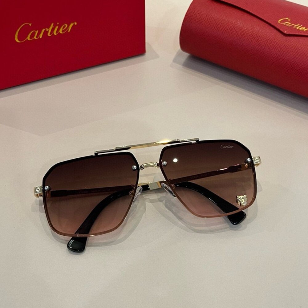 Cartier Black and Gold Metal Sunglasses Eyewear - Picture 4 of 7